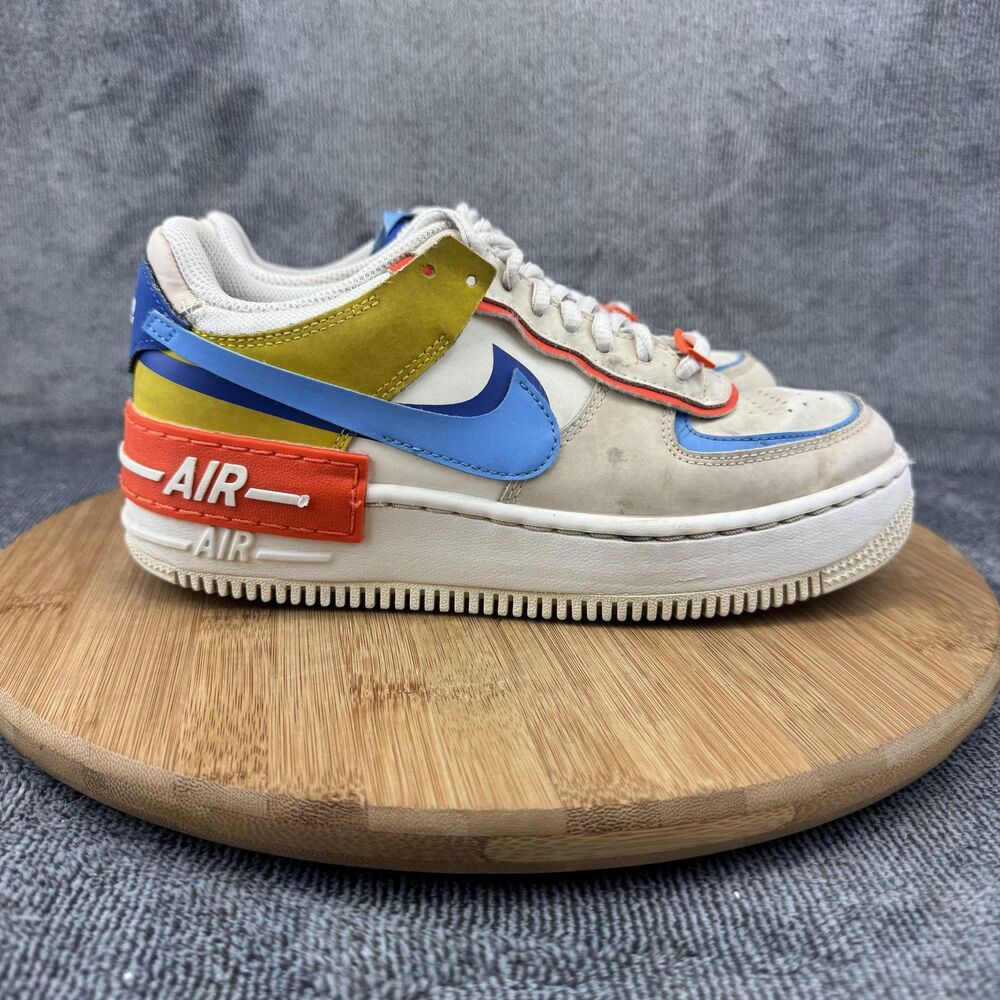 Nike Air Force 1 Shadow Shoes Womens Size 6.5 White Multi Color CI0919-115